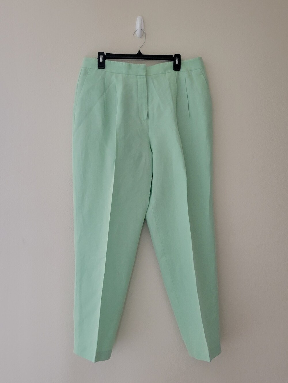 Lafayette 148 New York Mint Pleated Trousers Silk & Linen Blend Ladies 14.